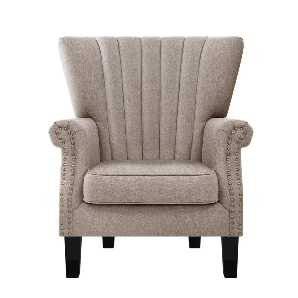 Artiss Andrew Wingback Armchair in Beige
