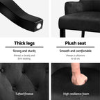 Cayes Black Velvet French Provincial Dining Chairs (Set of 2)