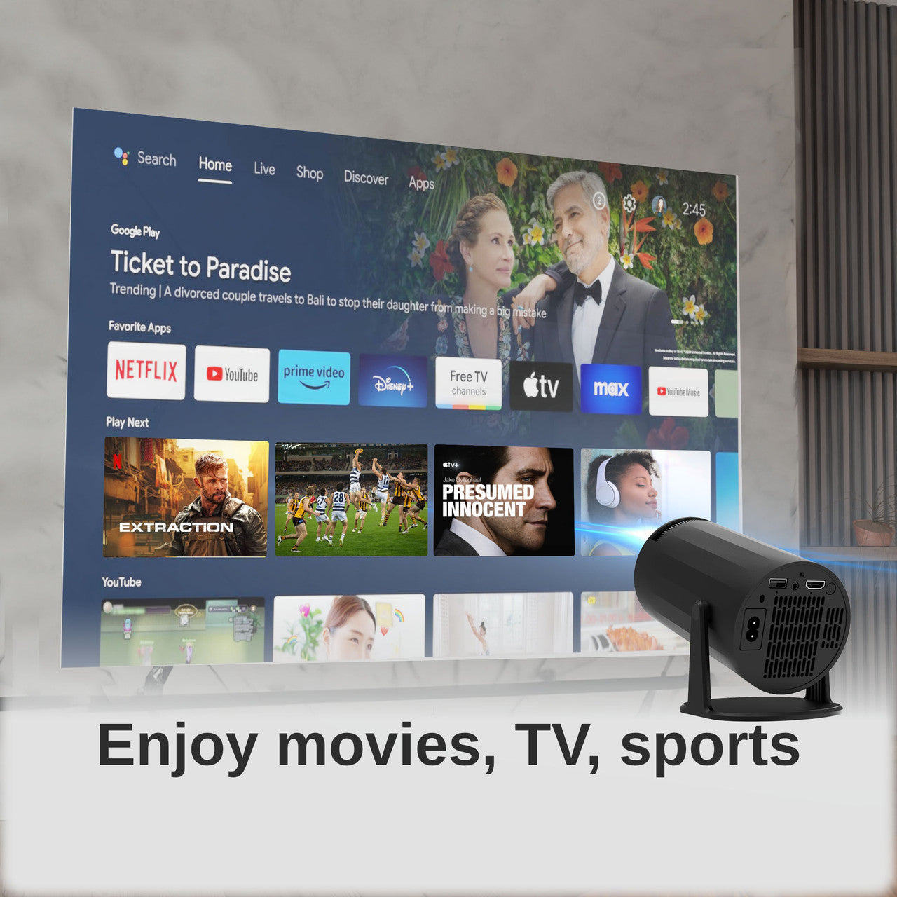 Laser Multi-Angle Android HD Projector