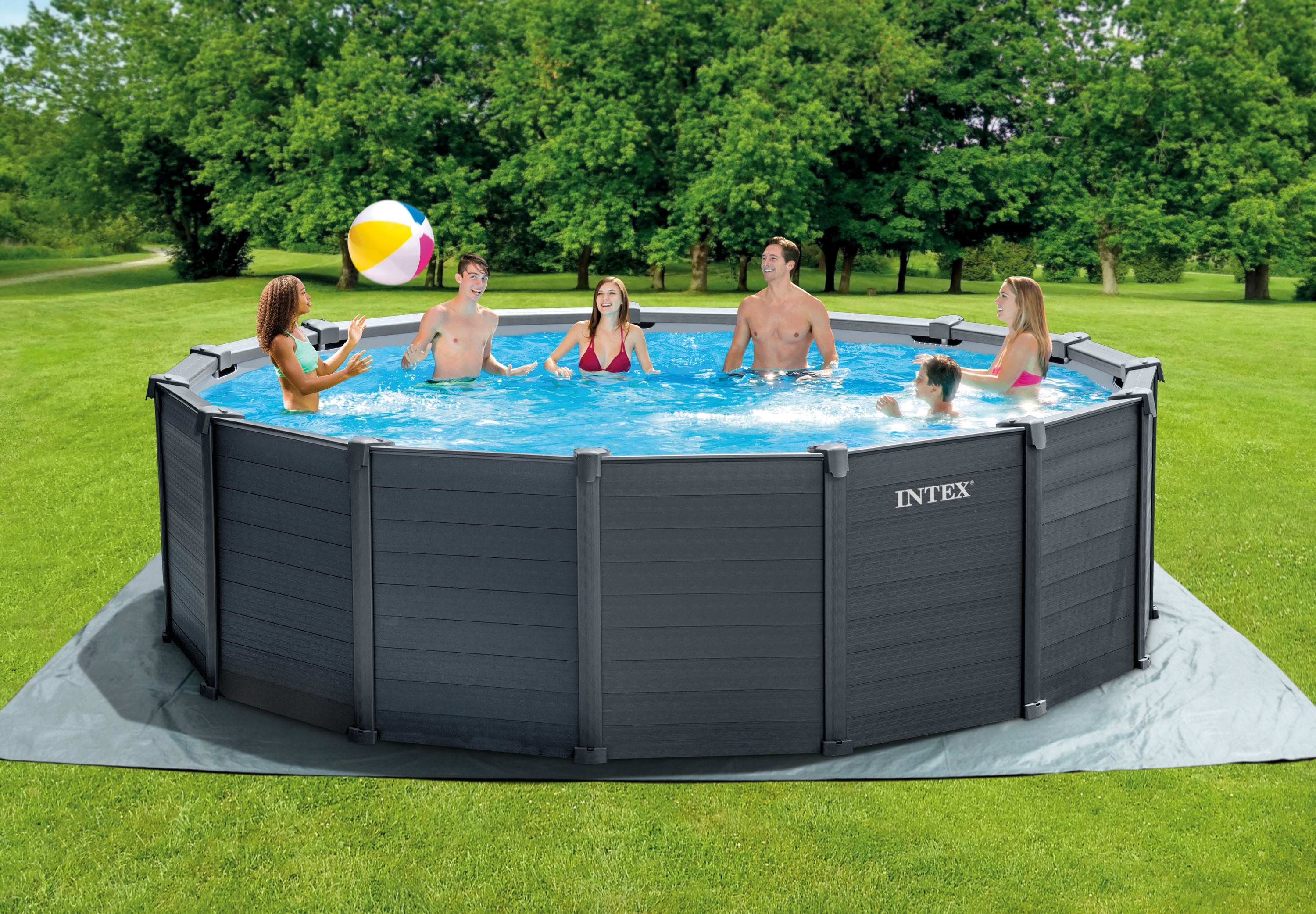 Intex Graphite Grey Panel Pool 4.78m x 1.24m