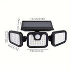 74 LED Solar Motion Sensor Light, 3 Brightness Modes Outdoor Wall Light, Suitable for Front Door, Yard, Garage, Patio