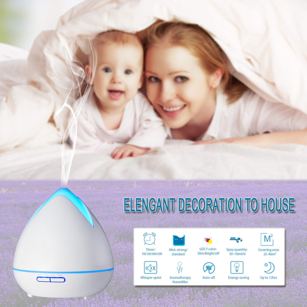 Essential Oils Ultrasonic Aromatherapy Diffuser Air Humidifier Purify & Moisturize
