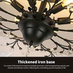 Elegant Black Crystal LED Chandelier Light