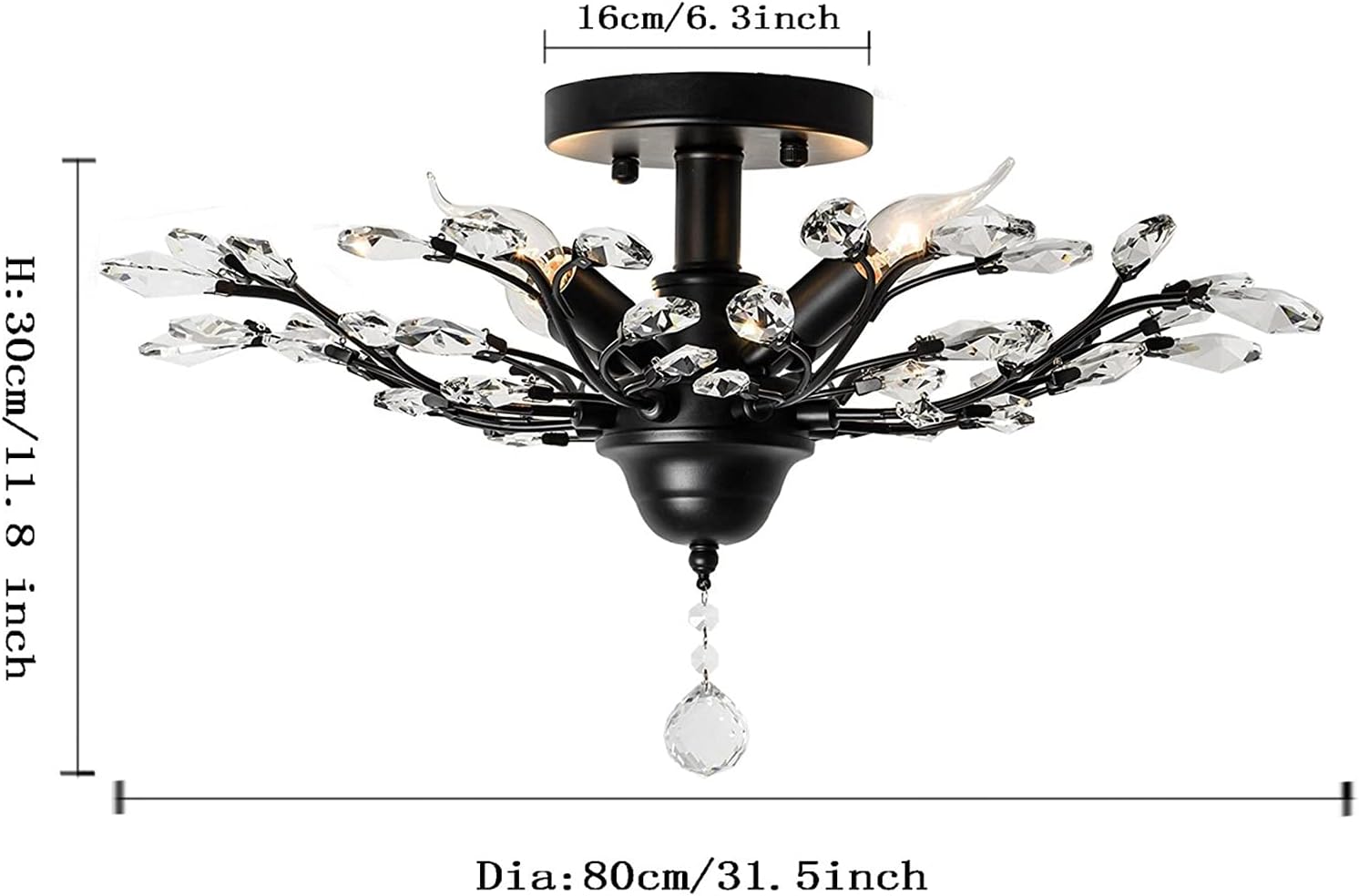 Elegant Vintage Crystal Chandelier – 5 Lights