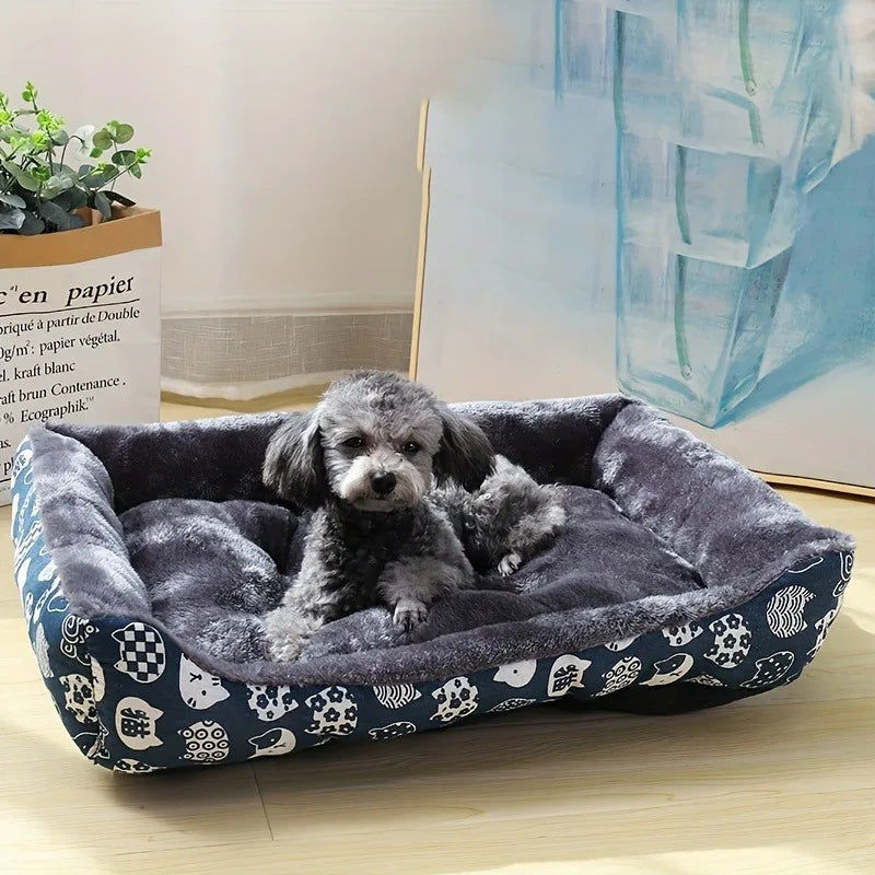 Elegant Blue Pet Dog Bed Sofa Mat