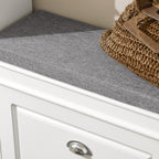 Elegant Tilt-Out Shoe Cabinet with Cushioned Top