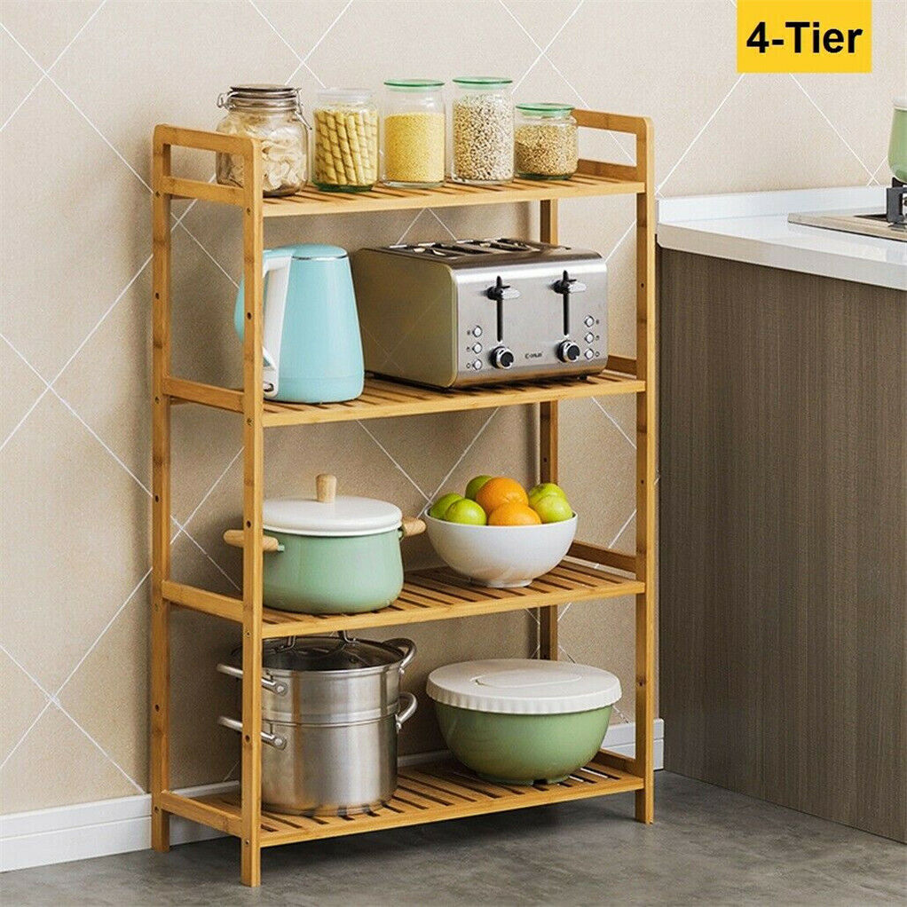 Bamboo 4 Tier Shelving Unit – Eco-Friendly Storage Solution