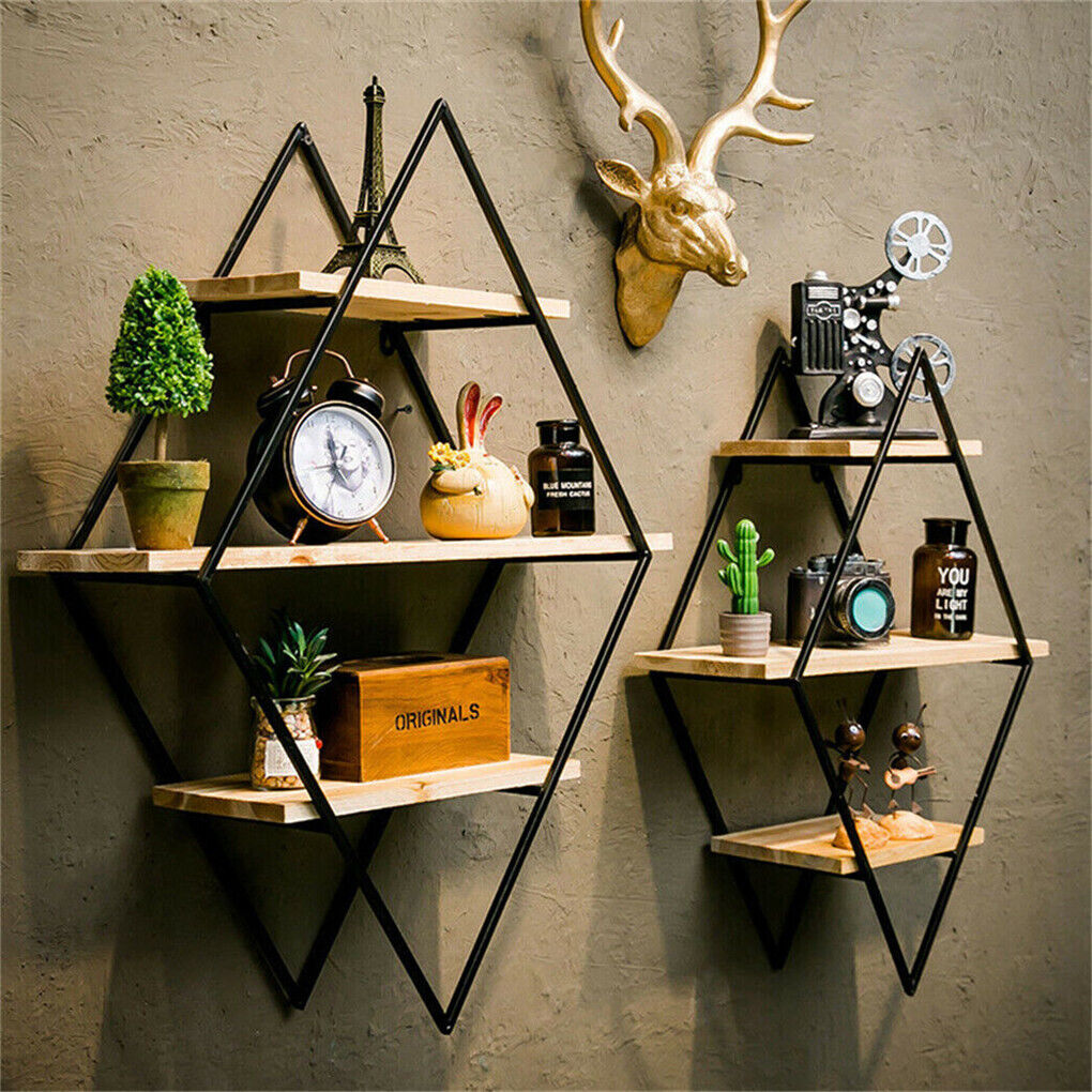 Rustic 3-Tier Floating Wall Shelves