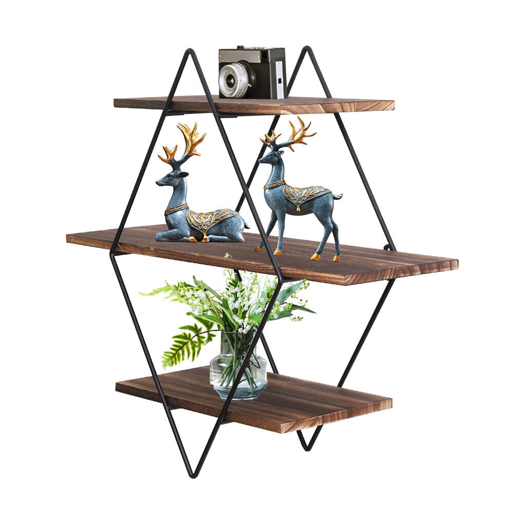 Rustic 3-Tier Floating Wall Shelves