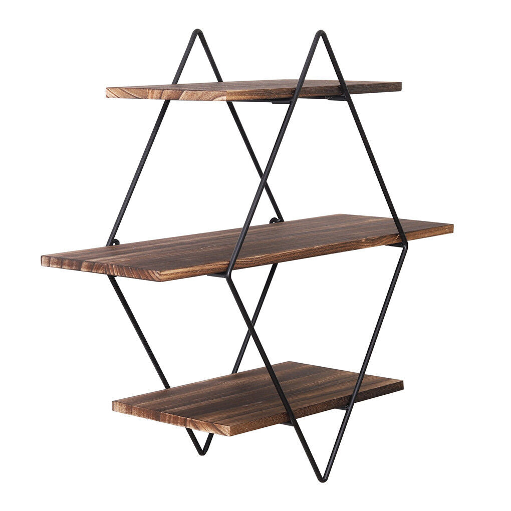 Rustic 3-Tier Floating Wall Shelves