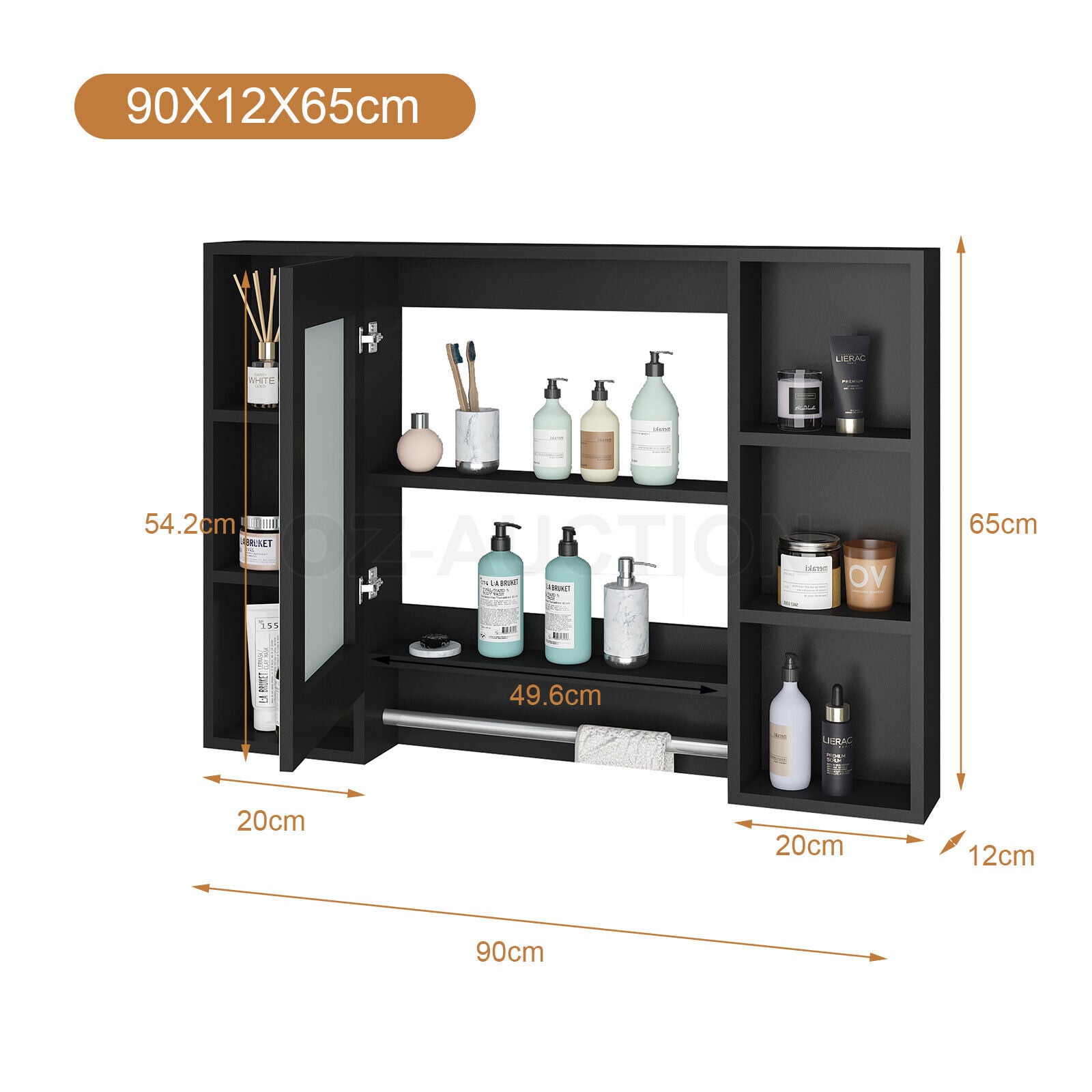 Bathroom Mirrored Cabinet Wall Storage Organizer