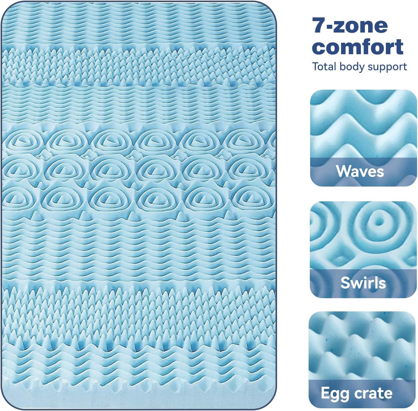 King 8cm Memory Foam Mattress Topper