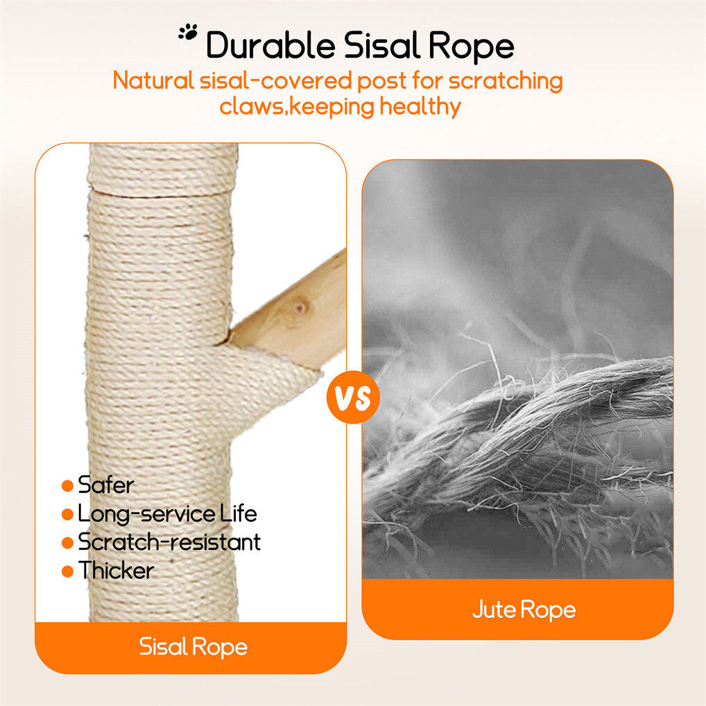 Cat Tree Tower Condo Scratcher Bed Sisal Plush Toy Ball