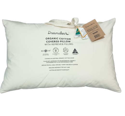 Dreamaker Organic Cotton Pillow with Repreve