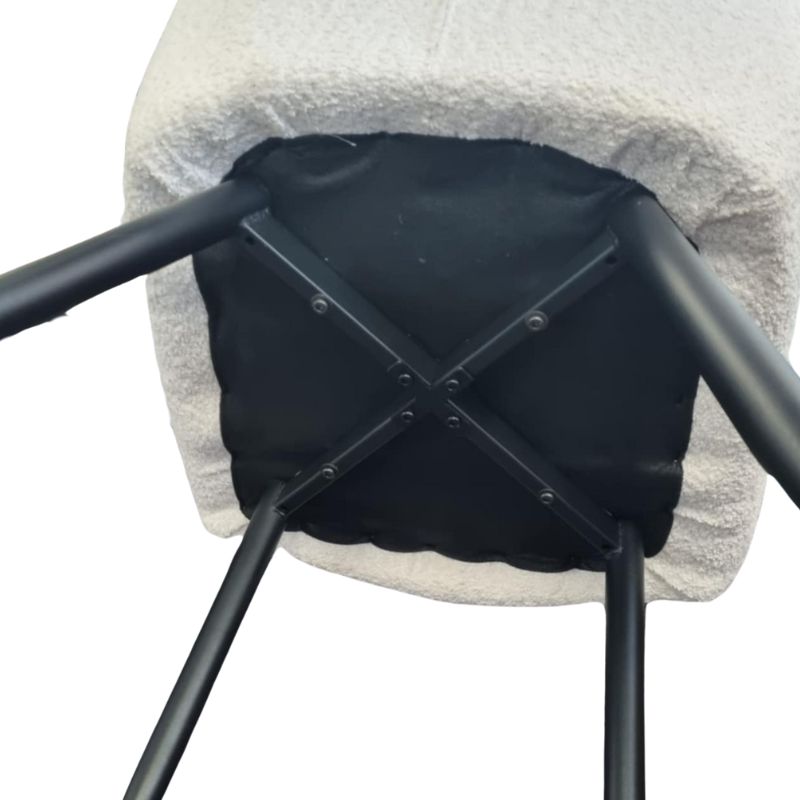 Ivory Fabric Dining Chair Set of Two