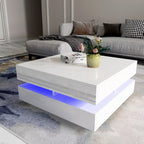 Modern Square High Gloss LED Coffee Table