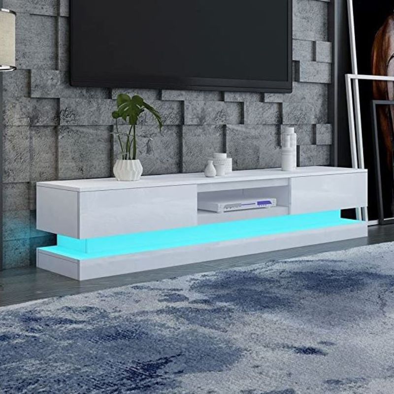 Sleek White LED RGB TV Entertainment Unit