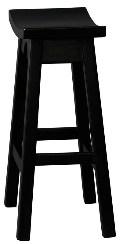 Ryo Black Solid Mahogany Kitchen Counter Stool