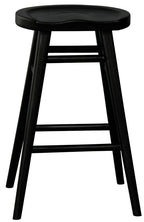 Scandinavian Solid Mahogany Counter Stool - Black
