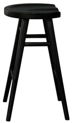 Scandinavian Solid Mahogany Counter Stool - Black