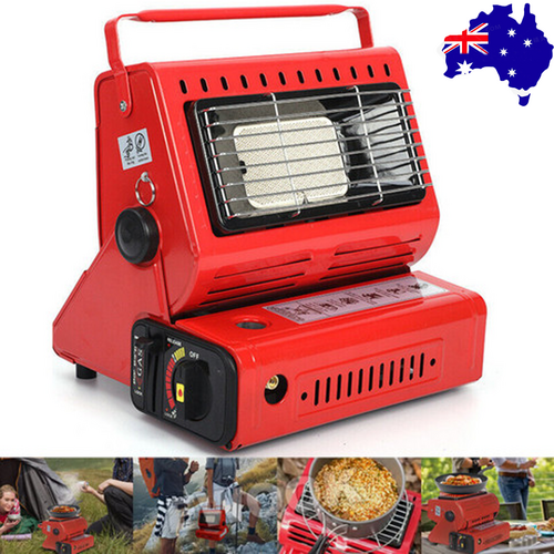 Portable Camping Gas Heater Outdoor Heating Stove Gas Baking Hunting Warmer AU RED