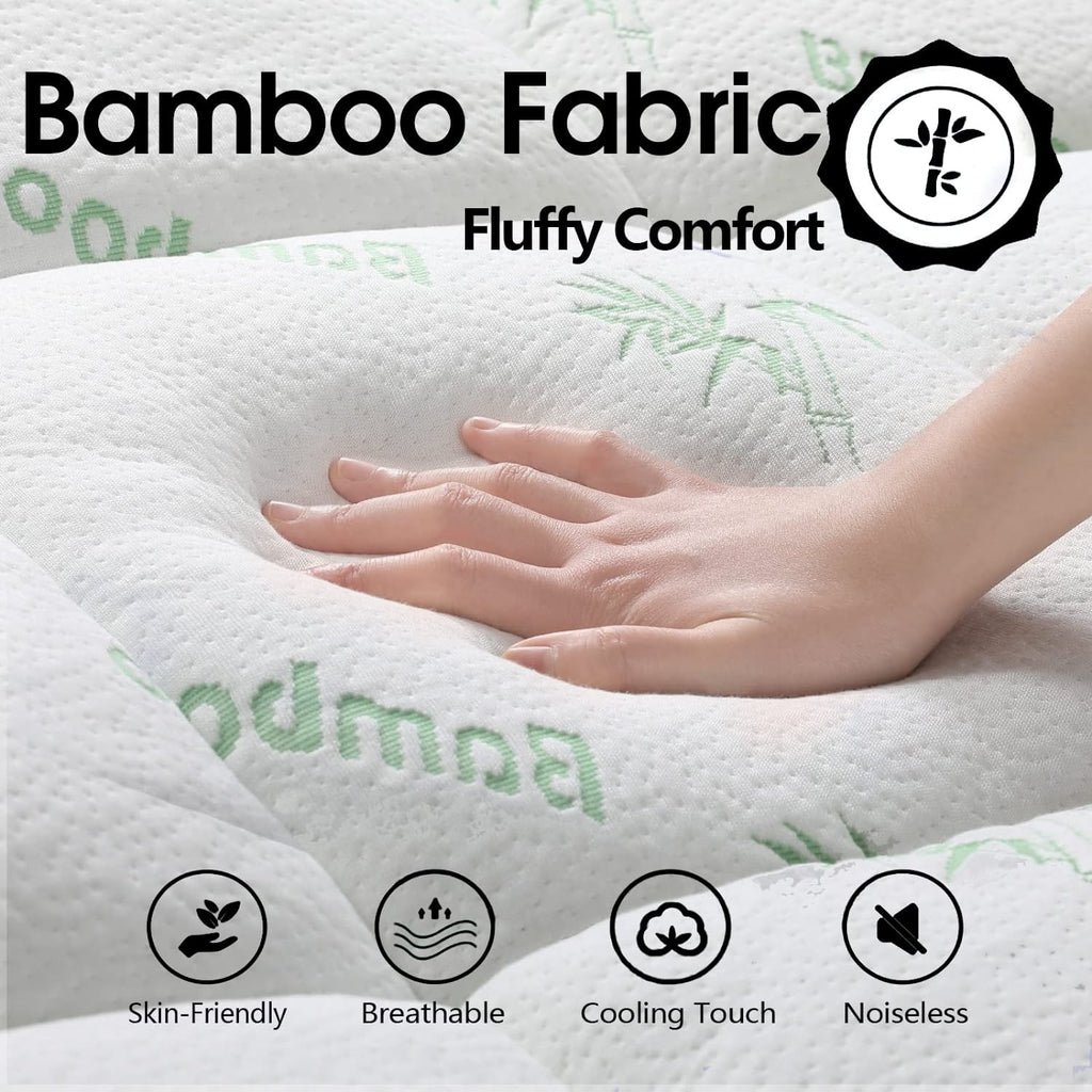 Bamboo Pillowtop Mattress Topper for Ultimate Comfort