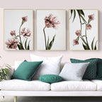 Wall Art Tulip Flower 3 Sets Gold Frame Canvas Decorative Home Decoration Print