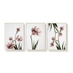 Wall Art Tulip Flower 3 Sets Gold Frame Canvas Decorative Home Decoration Print