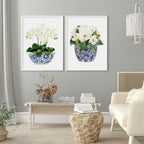 Wall Art Elegant Flower 2 Sets Canvas Decorative Floral Prints for Living Room