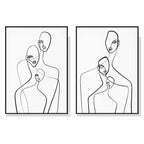Wall Art Abstract Figures 2 Sets Canvas Prints Modern Minimalist Home Decor