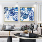 Wall Art 2 Sets Gold Frame Canvas Decorative Modern Wall Painting for Living Room