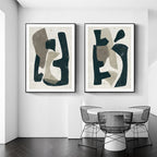 Wall Art Abstract Puzzle 2 Sets Black Frame Canvas Prints for Home Decor
