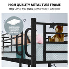 Kingston Slumber 2in1 King Single Metal Bunk Bed Frame, with Modular Design, Dark Matte Grey