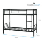 Kingston Slumber 2in1 King Single Metal Bunk Bed Frame, with Modular Design, Dark Matte Grey