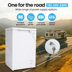 GECKO 100L Portable Chest Freezer, 12V/24V/240V for Motorhome and Caravan, White
