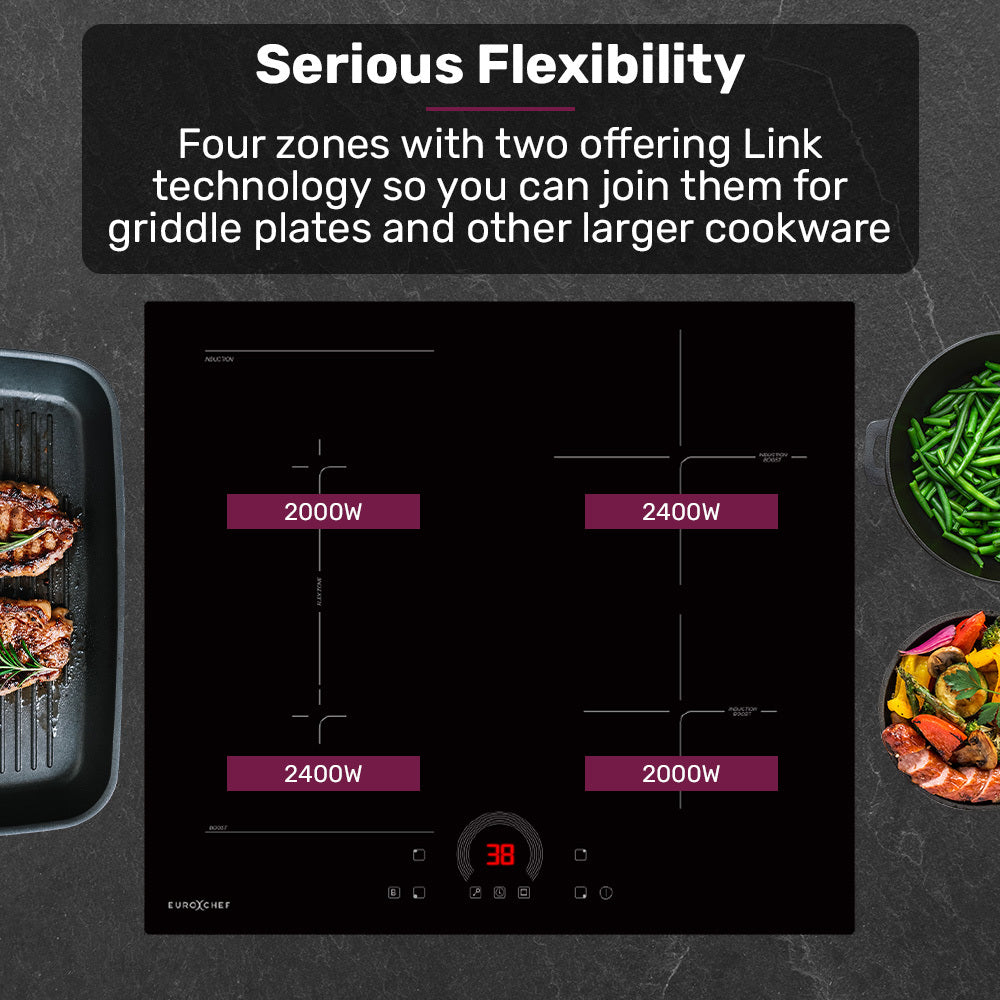 60cm 4 Zone Induction Cooktop with FlexZone