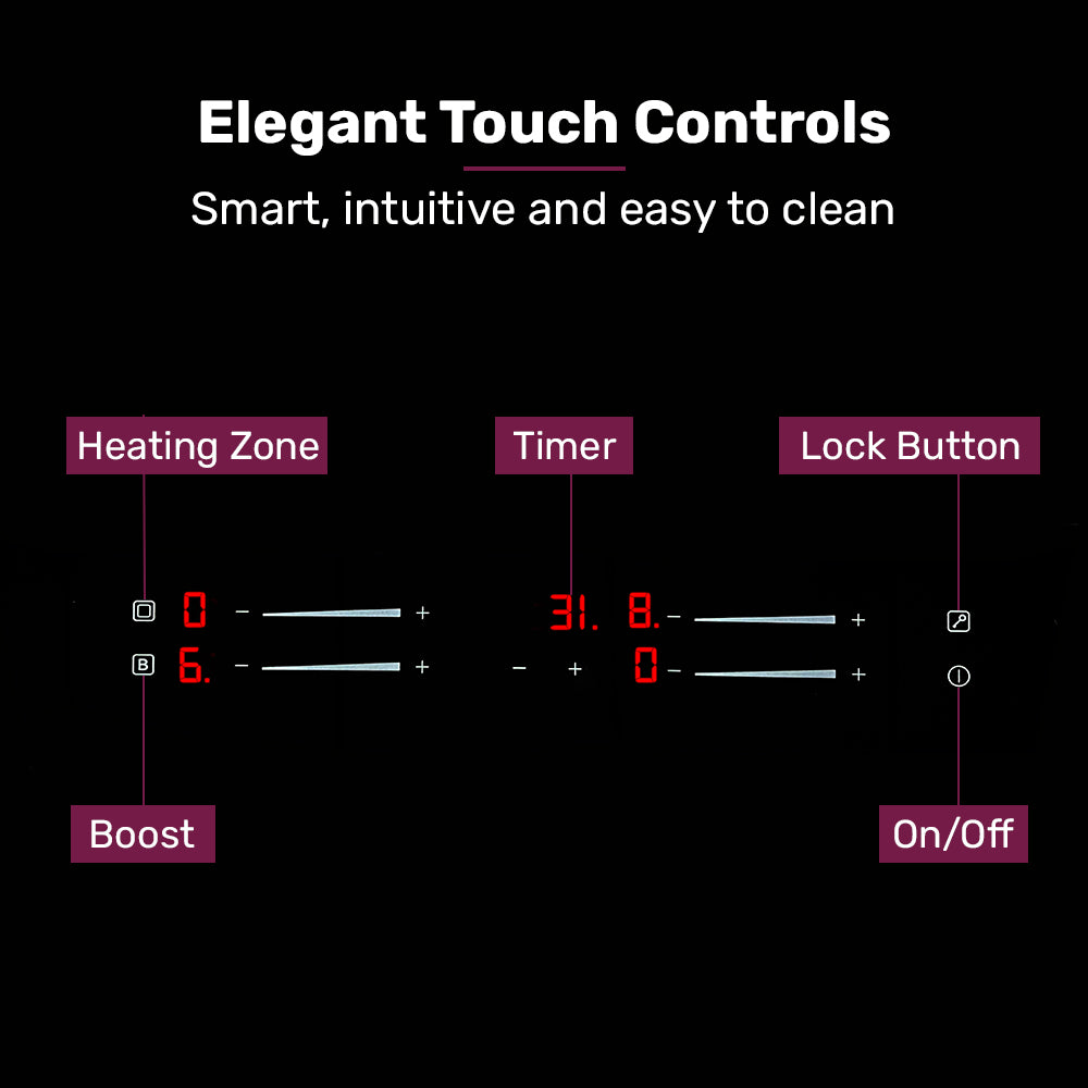 60cm 4 Zone Induction Cooktop, 7200W