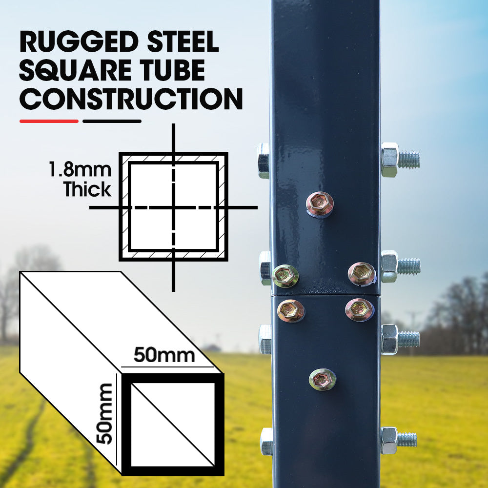 SHADE SHIELD Single Carport Shed 3.3 x 6 x 2.9m, Galvanised Steel Frame, Powder Coated Gable Roof, Shelter for Car Caravan Boat Tractor Agricultural