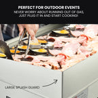 THERMOMATE Commercial Electric Griddle TH-G04, 2400W 55x35cm Half Ribbed Surface