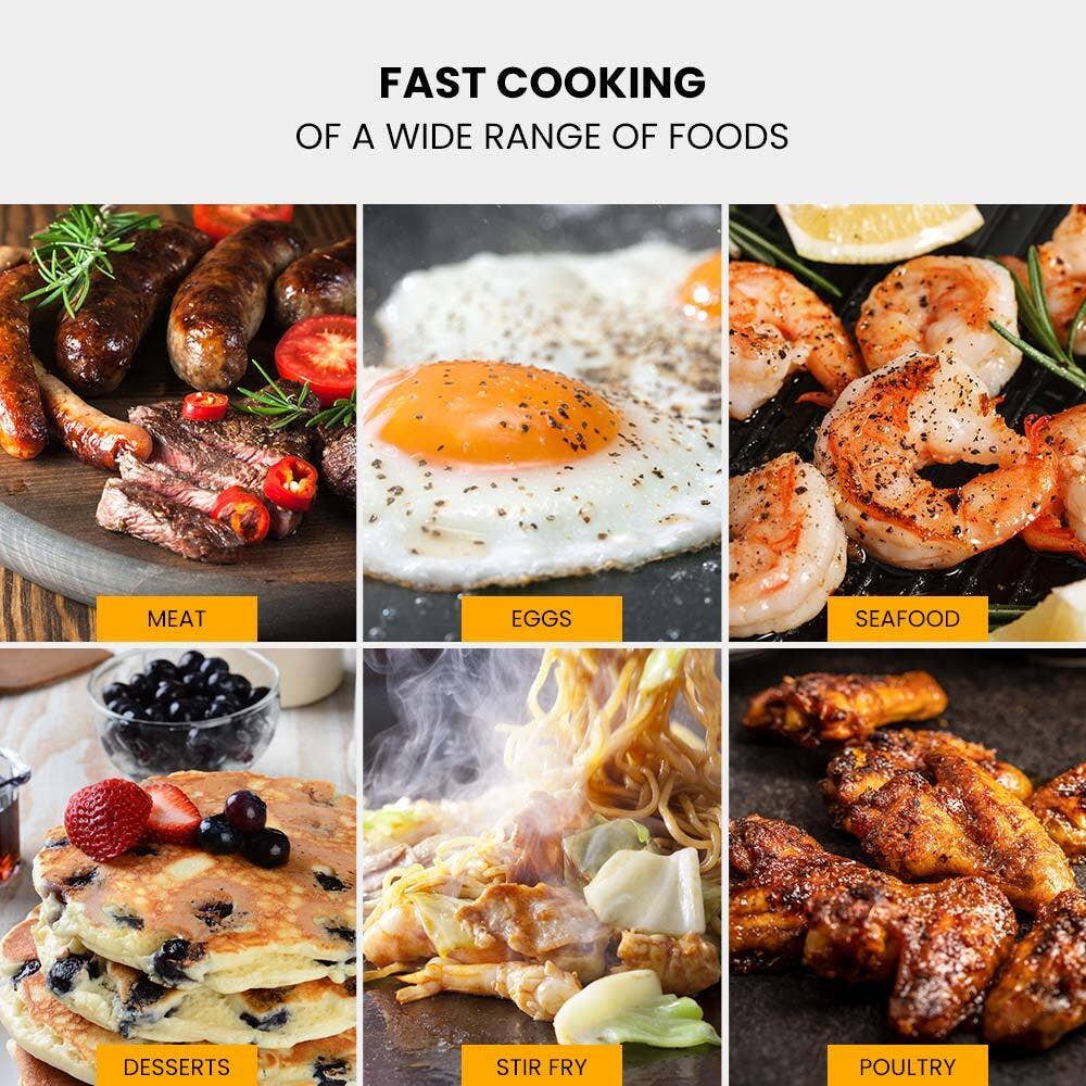 THERMOMATE Commercial Electric Griddle TH-G05, 4400W 73x37cm Flat Cooking Surface