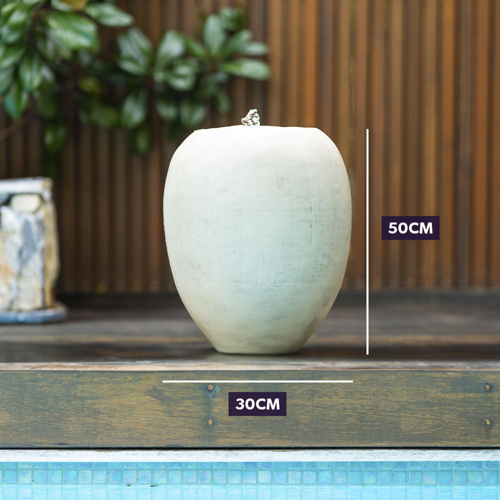 Light Grey Pot Style Solar Water Fountain