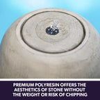 Light Grey Pot Style Solar Water Fountain