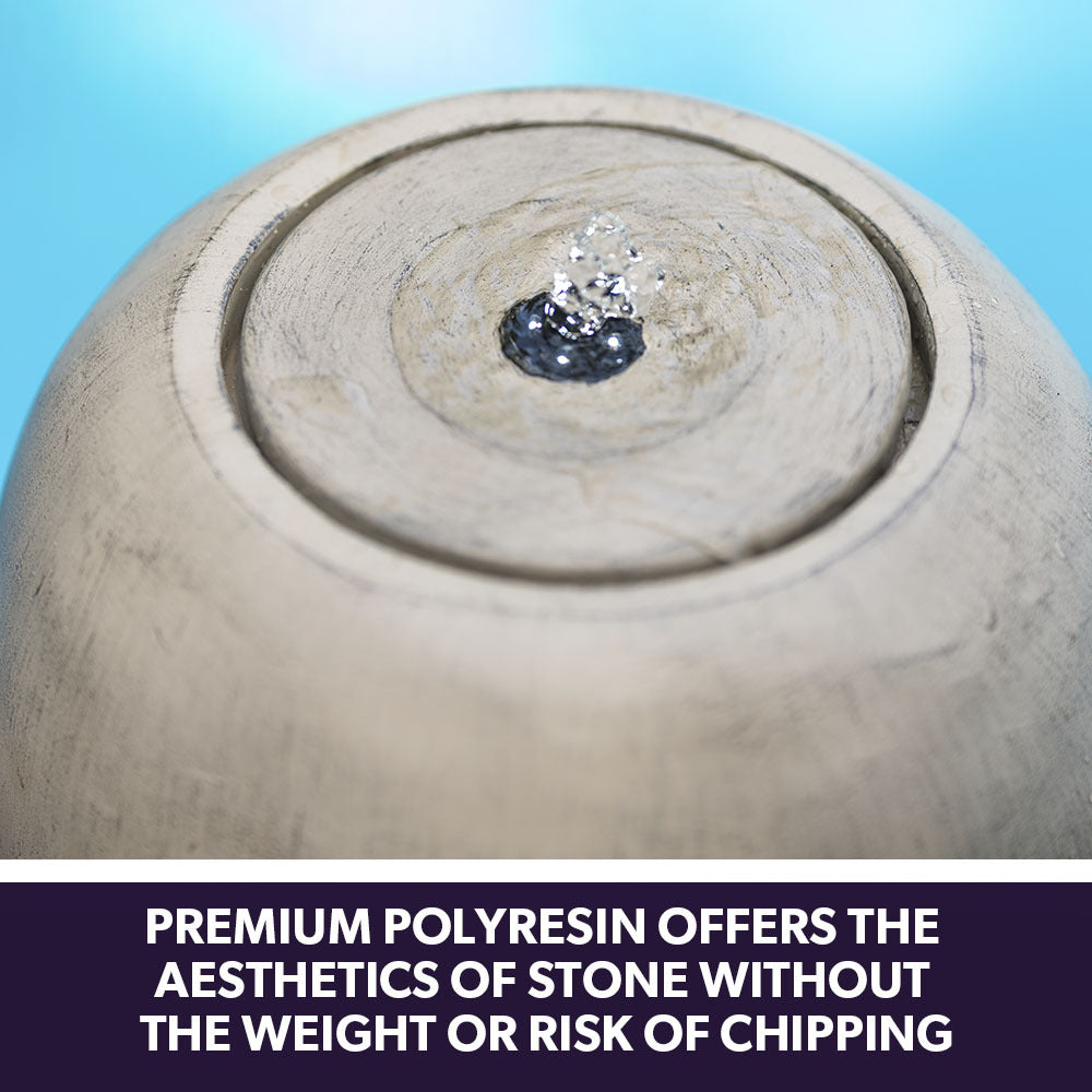 Light Grey Pot Style Solar Water Fountain