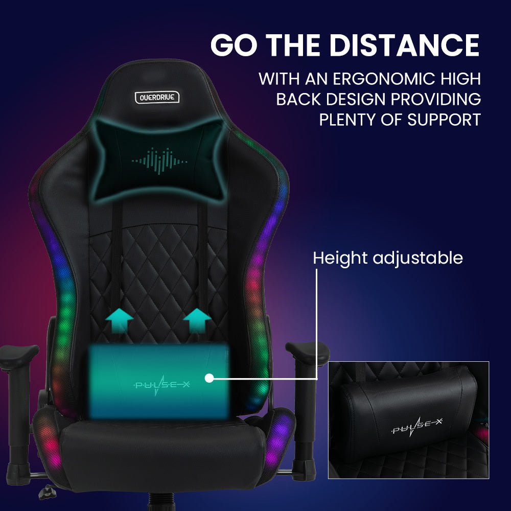 RGB LED Gaming Chair with Bluetooth Speakers