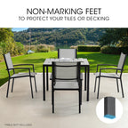 Fortia Elegant 4-Piece Outdoor Dining Chair Set