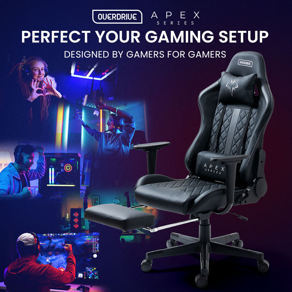 Ergonomic Reclining Gaming Chair with Footrest