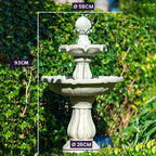 3 Tier Solar Powered Fountain Bird Bath
