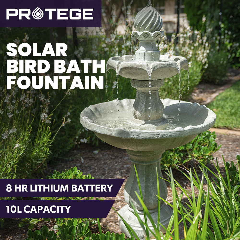 3 Tier Solar Powered Fountain Bird Bath