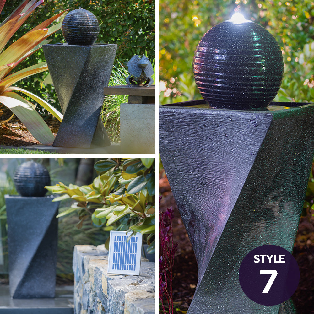 Elegant 4-Bowl Solar Fountain with LED Lights