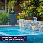 Contemporary Solar Water Fountain with LED Lighting